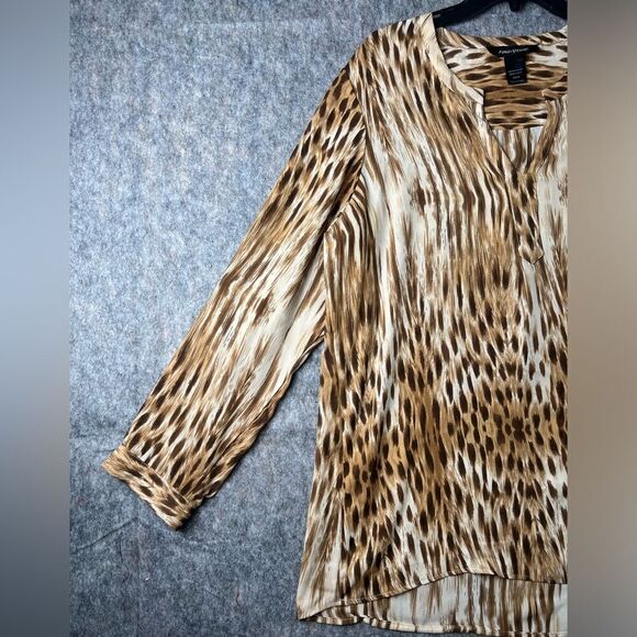 ASHLEY STEWART WOMEN'S ANIMAL PRINT TUNIC PULLOVER BLOUSE Size 14/16 #725 - Picture 2 of 9